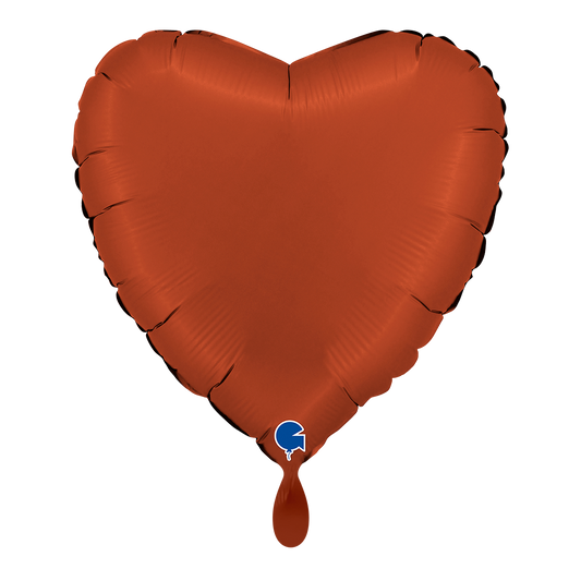 1 Balloon - Heart - Satin Brick Red