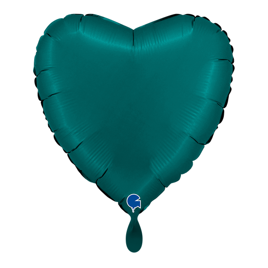 1 Balloon - Heart - Satin Emerald Green