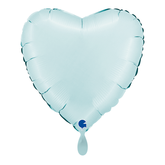 1 Balloon - Heart - Satin Pastel Blue