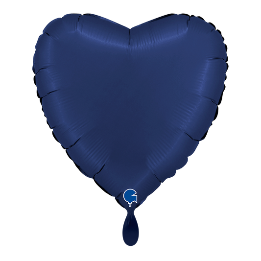 1 Balloon - Heart - Satin Blue Navy