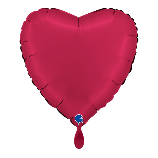 1 Balloon - Heart - Satin Cherry