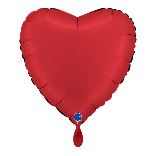 1 Balloon - Heart - Satin Rubin Red