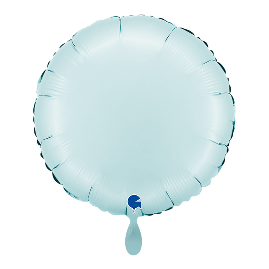 1 Balloon - Round - Satin Pastel Blue