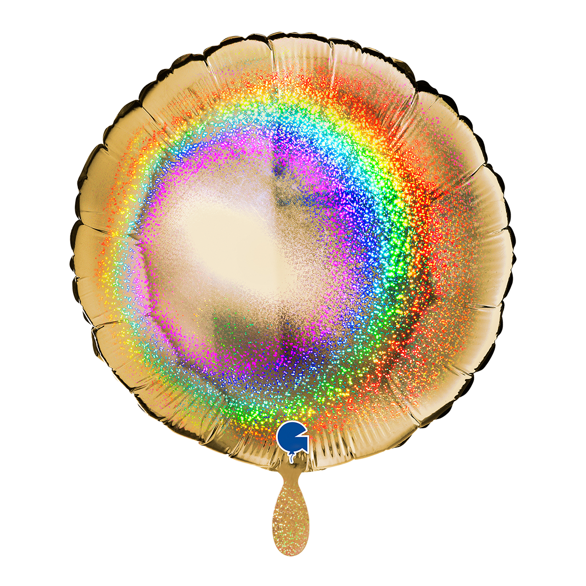 1 Balloon - Round - Glitter Holographic Gold