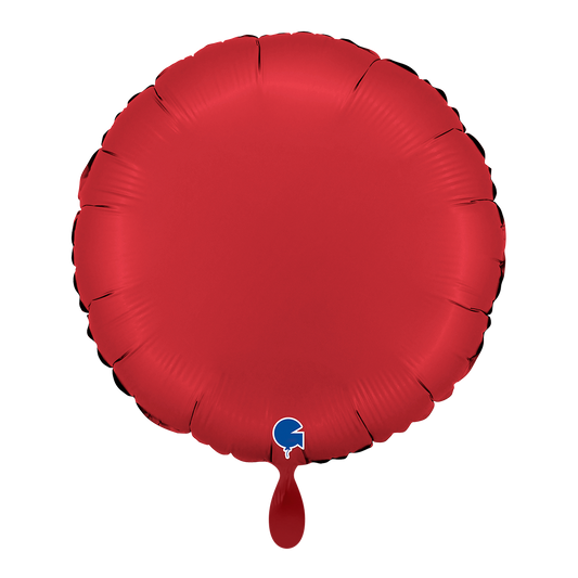 1 Balloon - Round - Satin Rubin Red