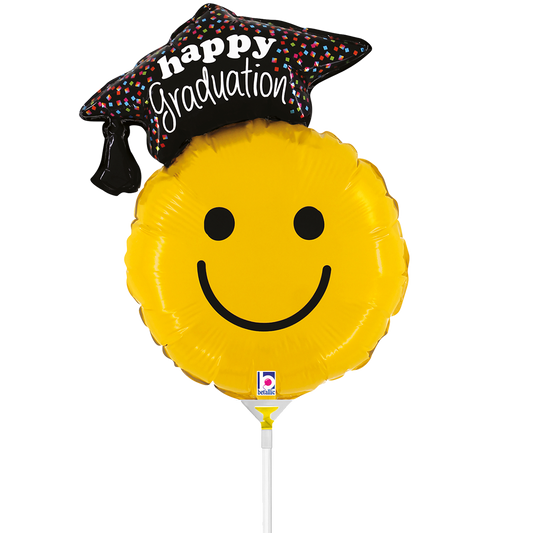 10 Miniballoons Airfilled - Graduation Smiley (Unverpackt)