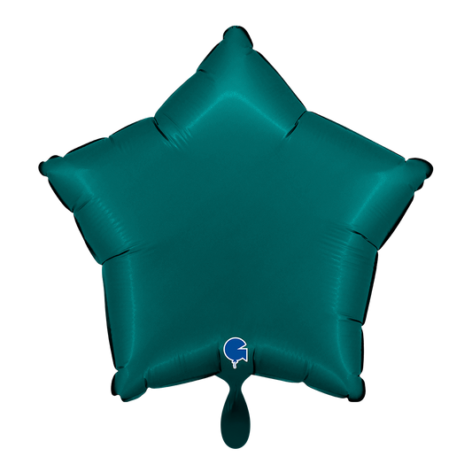 1 Balloon - Star - Satin Emerald Green