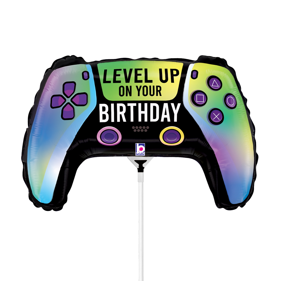 10 Miniballoons Airfilled - Vivid Game Controller Birthday (Unverpackt)