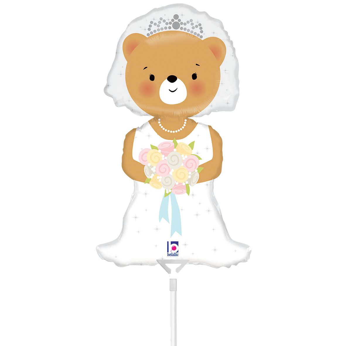 10 Miniballoons Airfilled - Bride Bear (Unverpackt)
