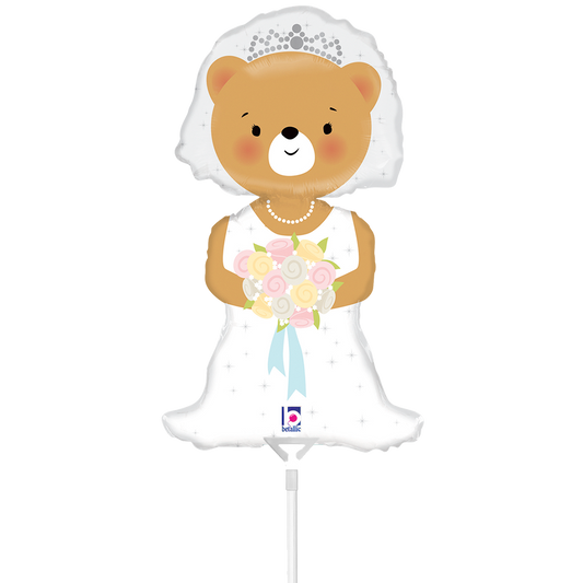 10 Miniballoons Airfilled - Bride Bear (Unverpackt)