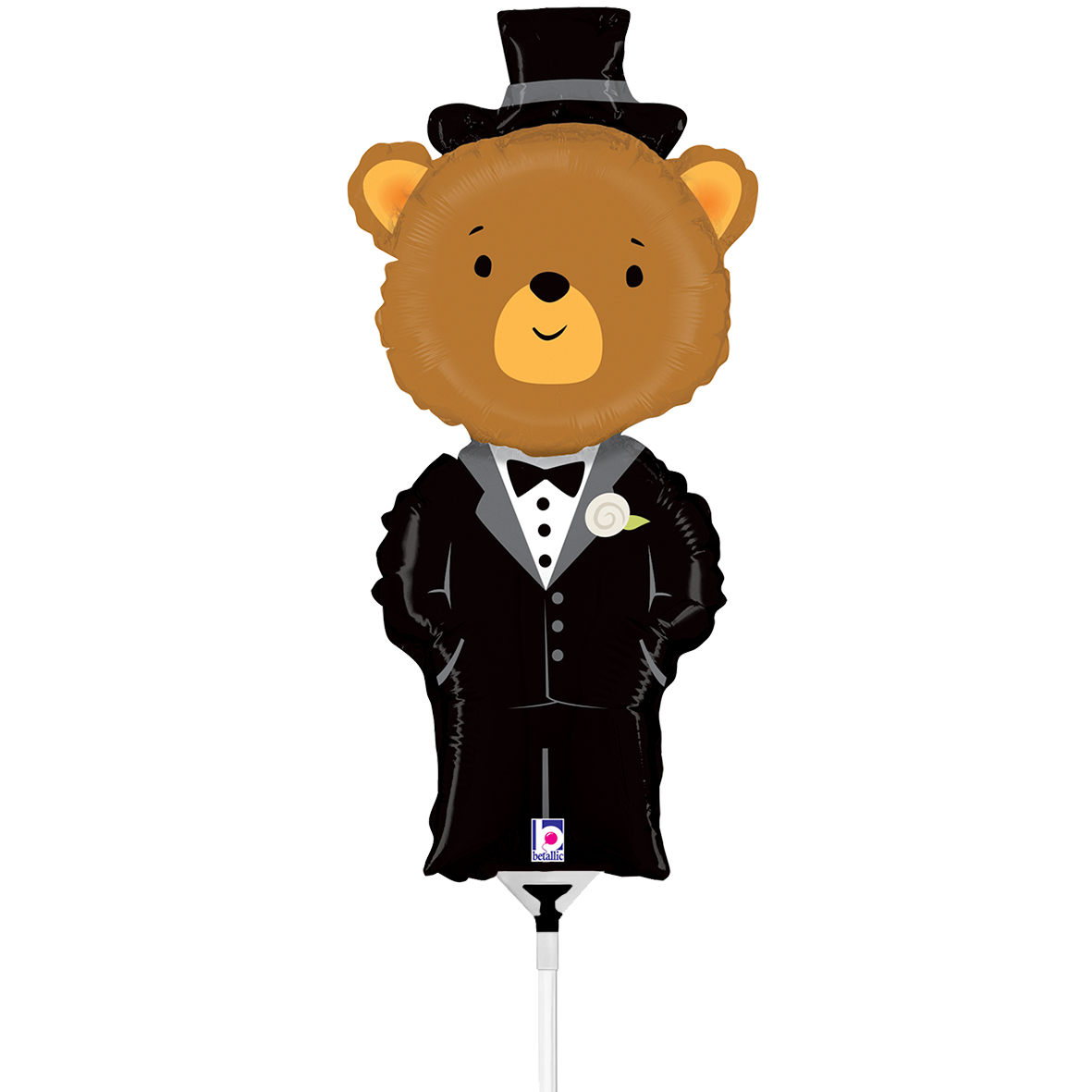 10 Miniballoons Airfilled - Groom Bear (Unverpackt)
