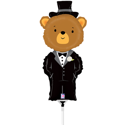 10 Miniballoons Airfilled - Groom Bear (Unverpackt)