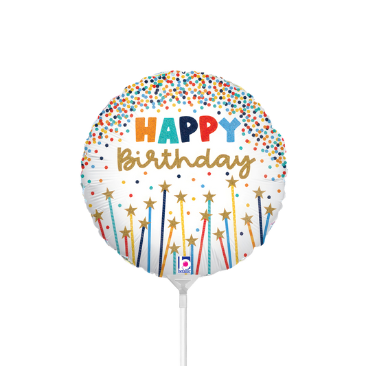 10 Miniballoons Airfilled - Birthday Star Candles (Unverpackt)