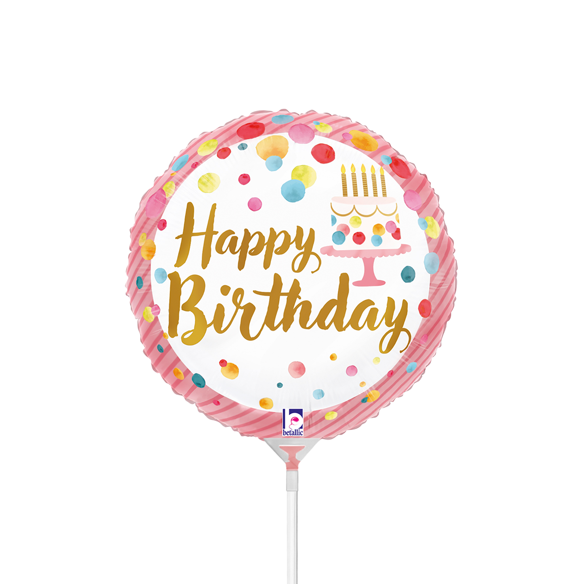 10 Miniballoons Airfilled - Satin Birthday Pink Party (Unverpackt)