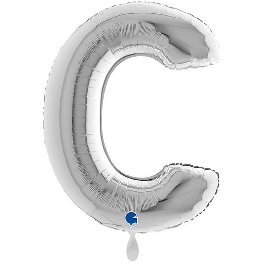 1 Balloon XXL - Letter C - Silver