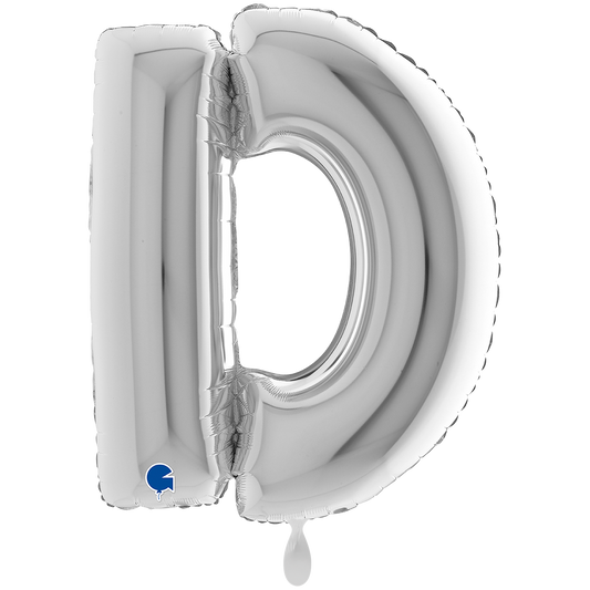 1 Balloon XXL - Letter D - Silver