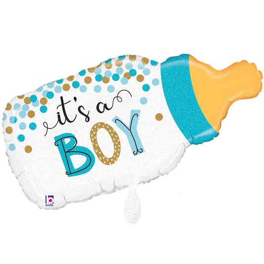1 Balloon XXL - Confetti Baby Bottle Boy