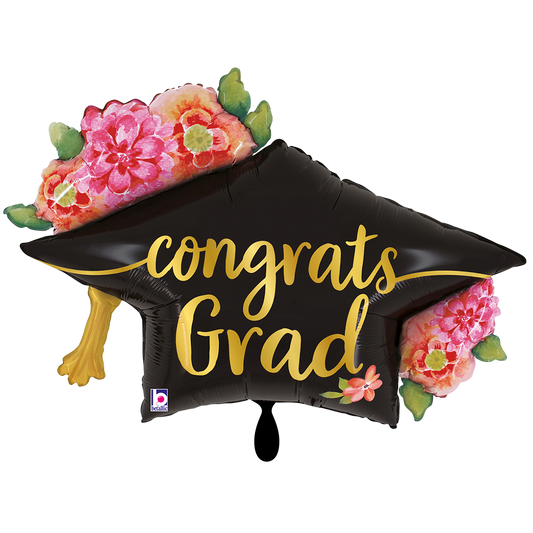 1 Balloon XXL - Watercolor Floral Grad Hat