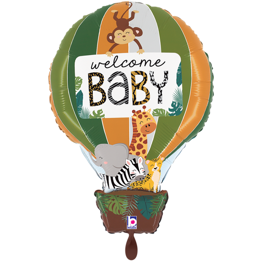 1 Balloon XXL - Jungle Animals Welcome Baby