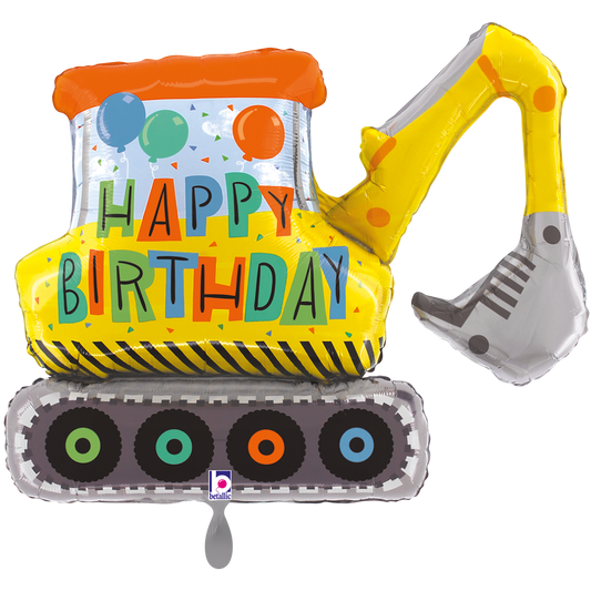 1 Balloon XXL - Birthday Construction Excavator