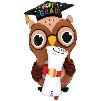 1 Balloon XXL - Grad Owl Diploma