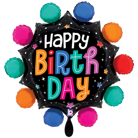 1 Balloon XXL - Colorful Circles Birthday