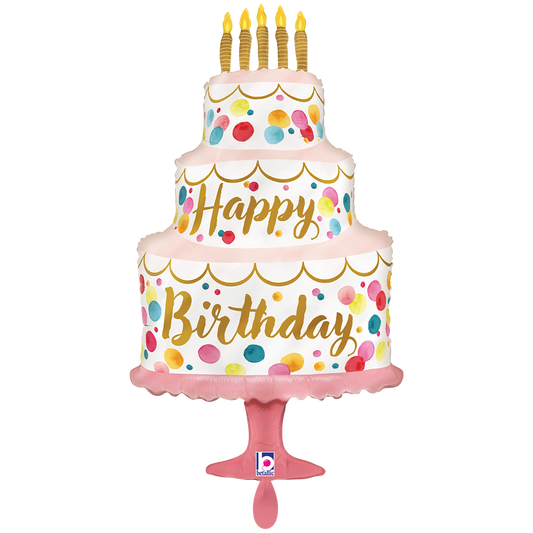 1 Balloon XXL - Satin Birthday Pink Cake
