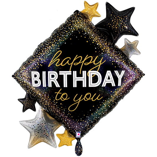 1 Balloon XXL - Metallic Birthday Diamond Stars