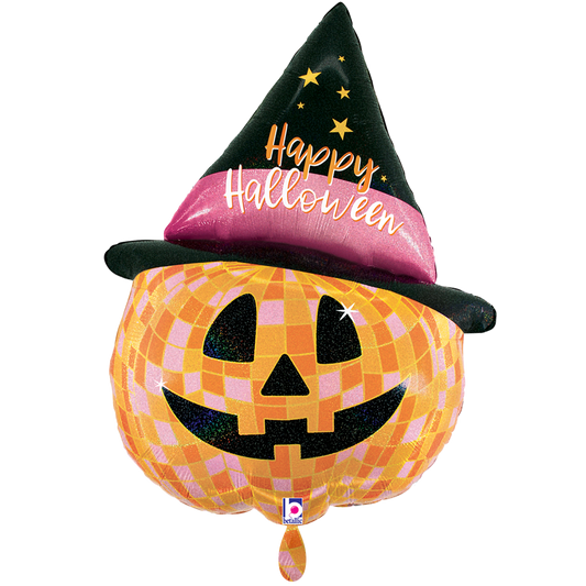 1 Balloon XXL - Disco Halloween Jack O Lantern