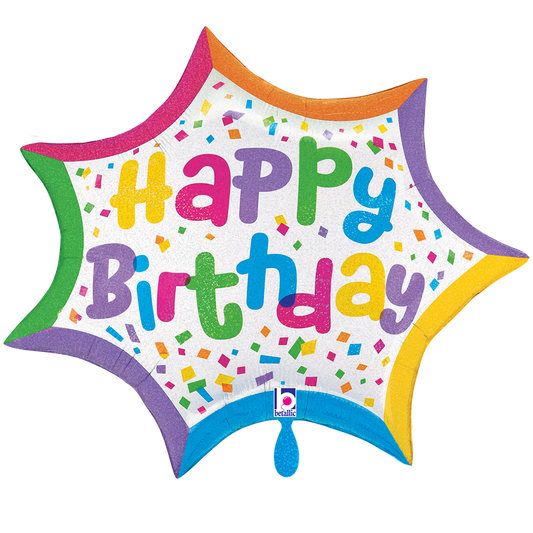 1 Balloon XXL - Birthday Confetti Burst