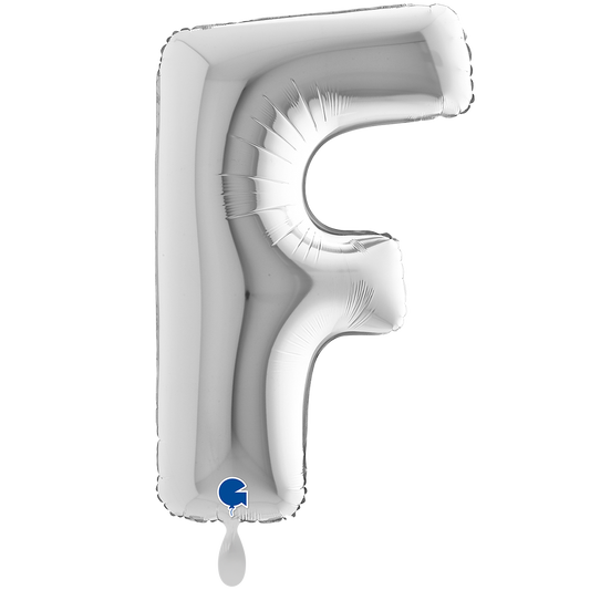 1 Balloon XXL - Letter F - Silver