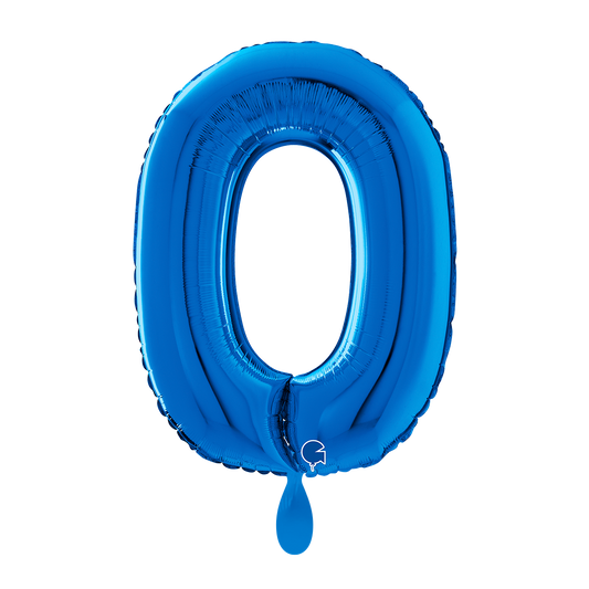1 Balloon XL - Number 0 - Blue