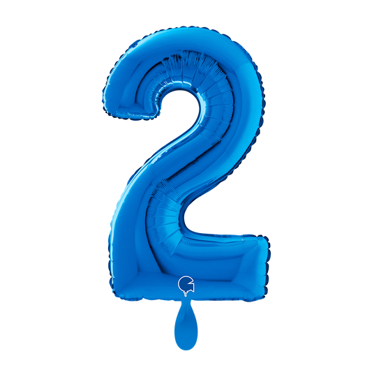 1 Balloon XL - Number 2 - Blue