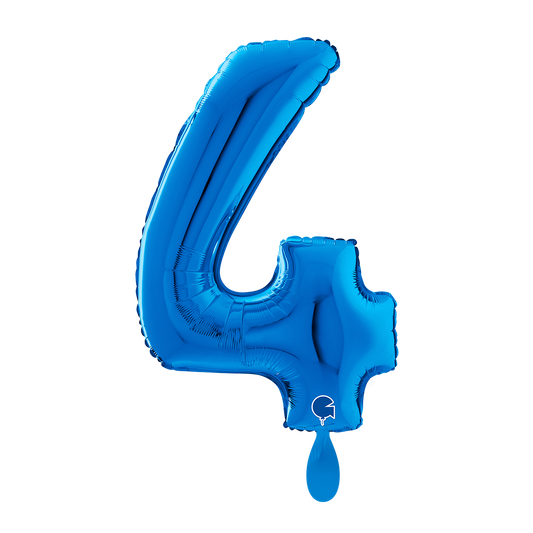1 Balloon XL - Number 4 - Blue