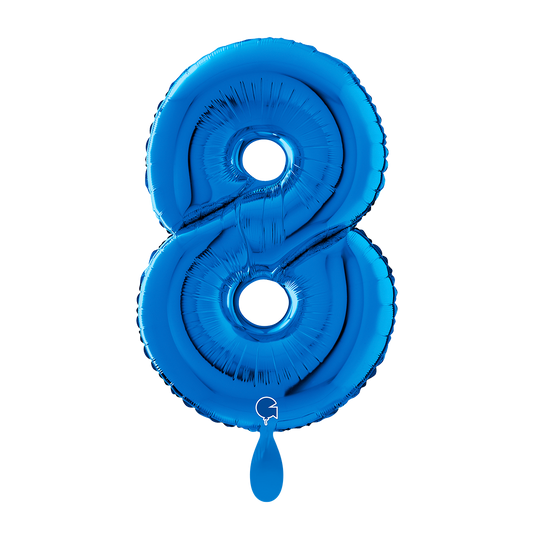 1 Balloon XL - Number 8 - Blue