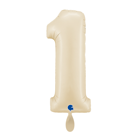 1 Balloon XL - Number 1 - Satin Cream