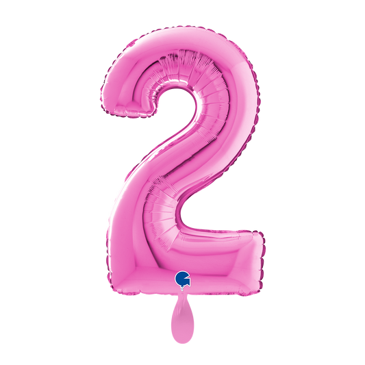 1 Balloon XL - Number 2 - Fuxia