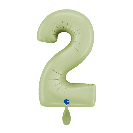 1 Balloon XL - Number 2 - Satin Olive Green