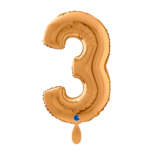 1 Balloon XL - Number 3 - Gold
