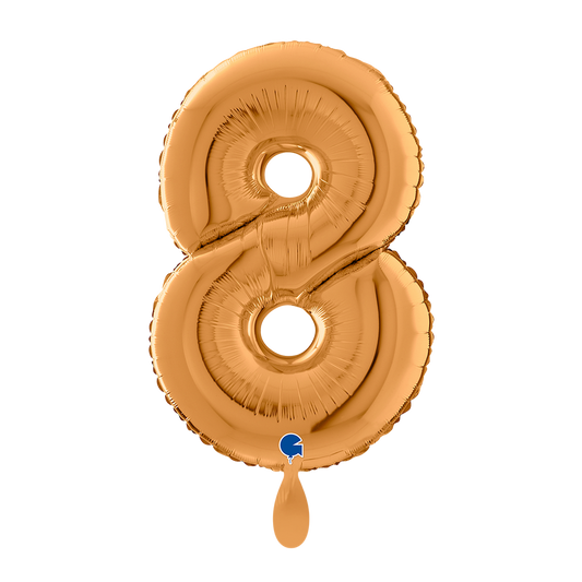 1 Balloon XL - Number 8 - Gold