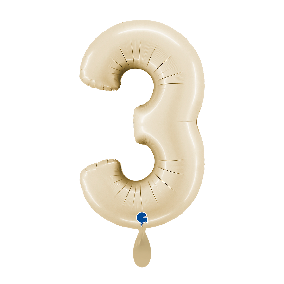 1 Balloon XL - Number 3 - Satin Cream