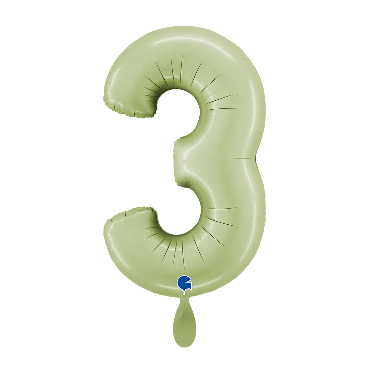 1 Balloon XL - Number 3 - Satin Olive Green