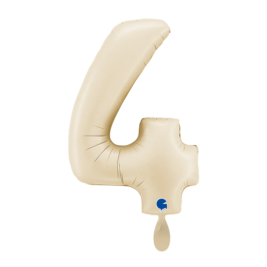 1 Balloon XL - Number 4 - Satin Cream