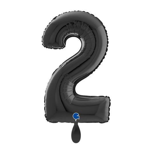 1 Balloon XL - Number 2 - Black