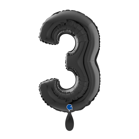 1 Balloon XL - Number 3 - Black