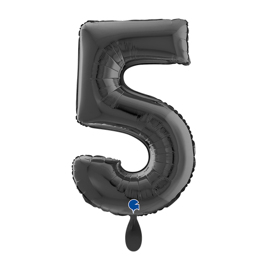 1 Balloon XL - Number 5 - Black