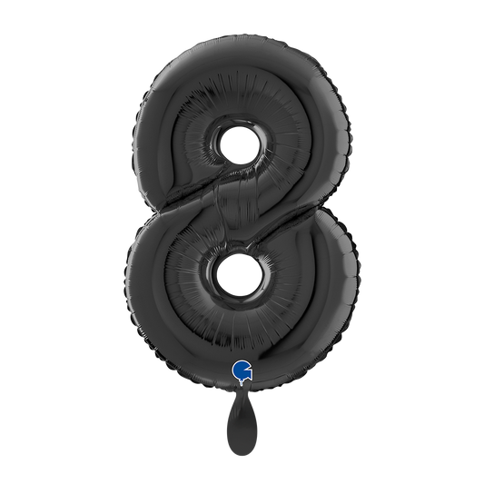 1 Balloon XL - Number 8 - Black