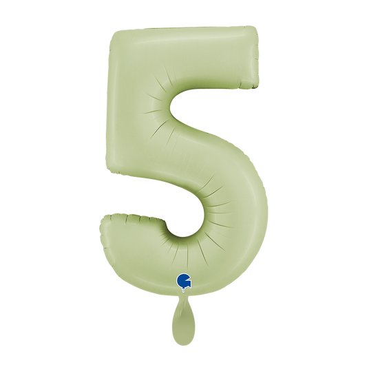 1 Balloon XL - Number 5 - Satin Olive Green