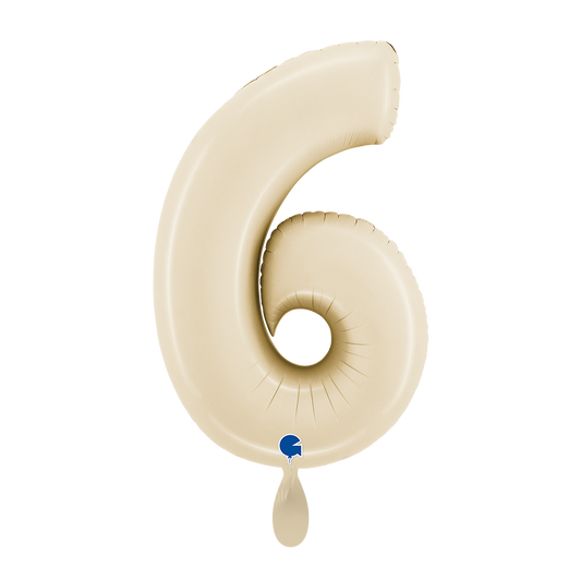 1 Balloon XL - Number 6 - Satin Cream