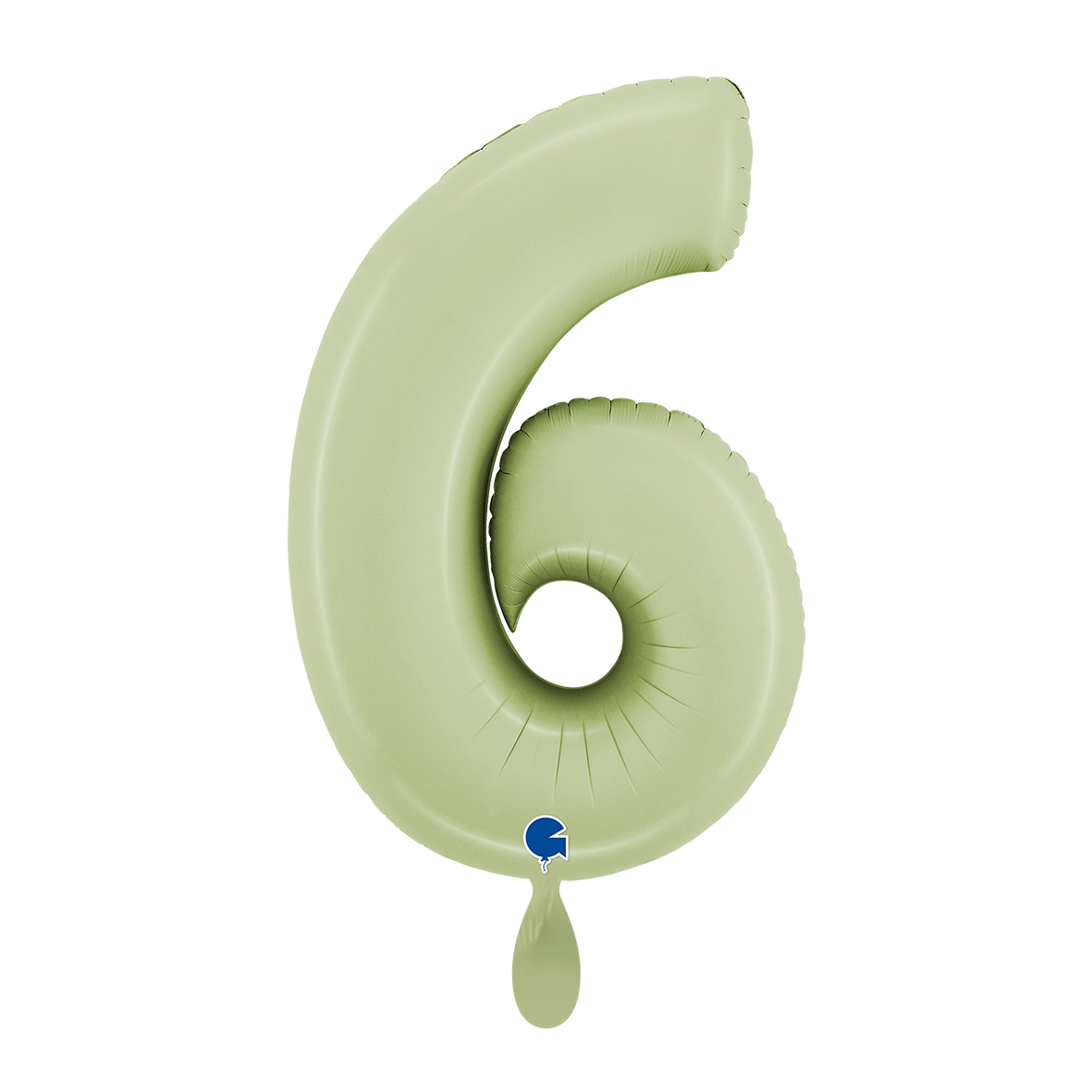 1 Balloon XL - Number 6 - Satin Olive Green